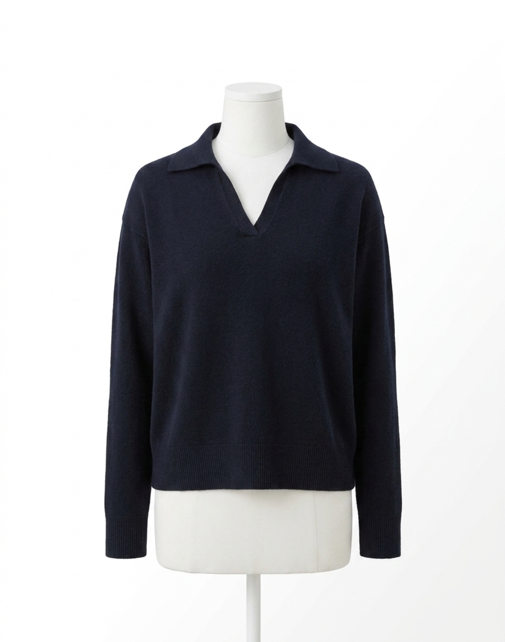 NEW LAFAYETTE 148 split collar pullover sweater in ink